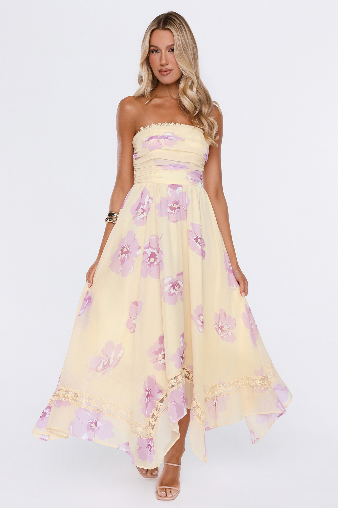 Light Joy Strapless Maxi Dress Yellow