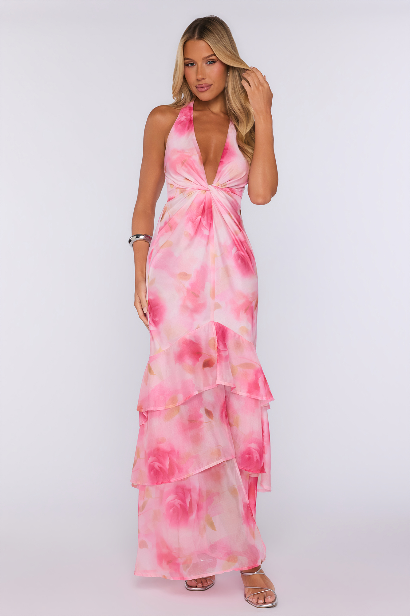 Girlhood Energy Halter Maxi Dress Pink