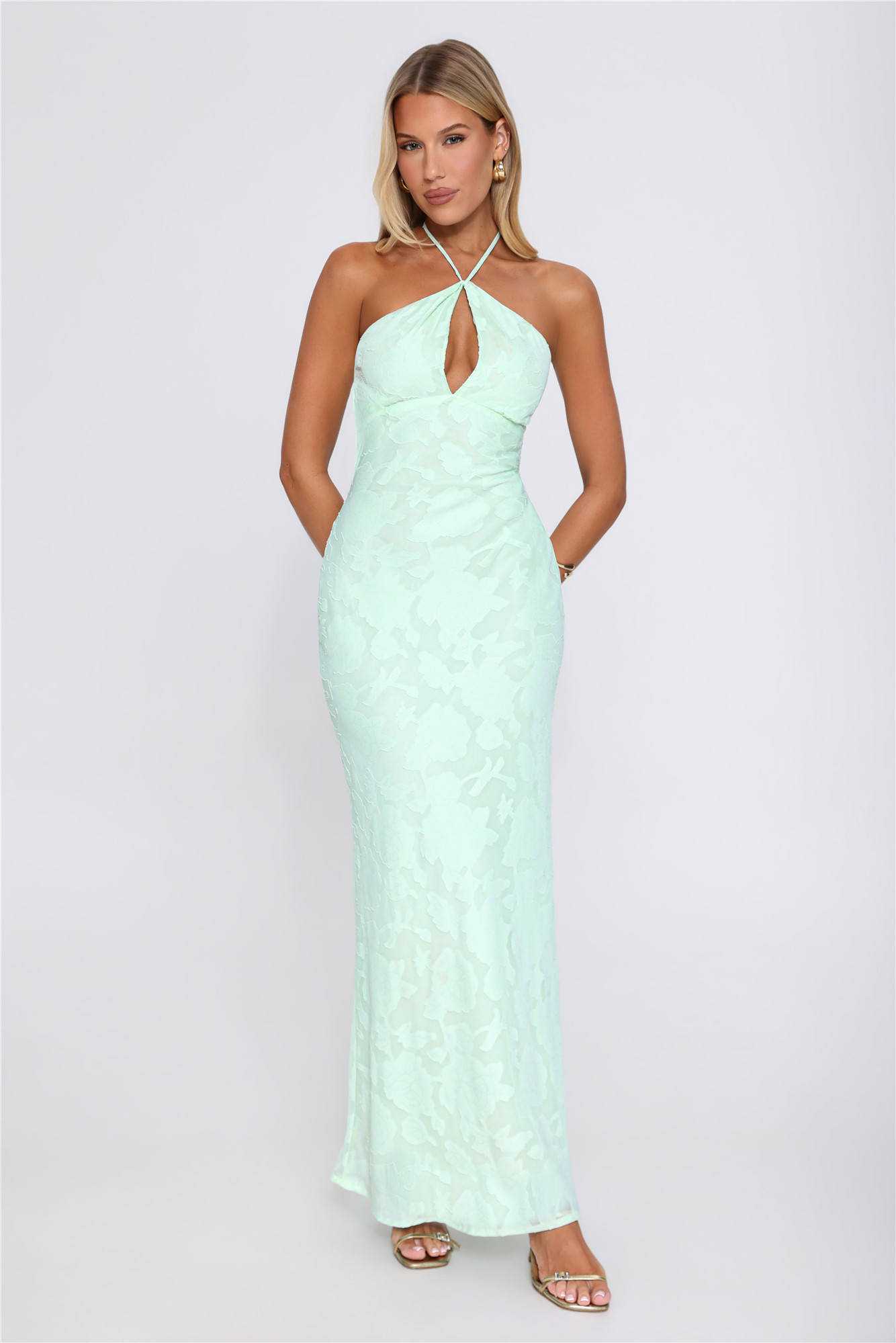 After Sunset Halter Maxi Dress Mint