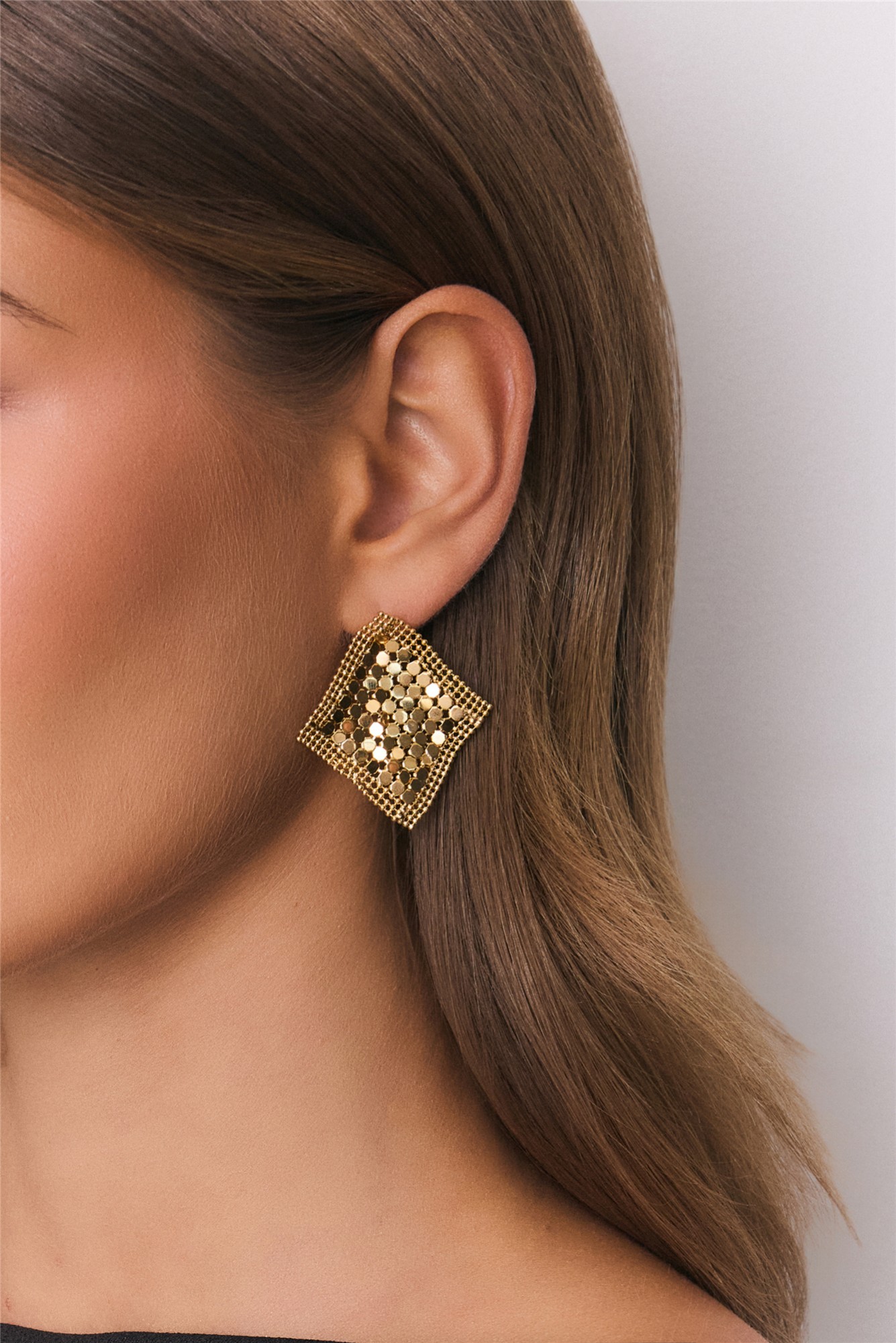 Glow Mesh Earrings Gold