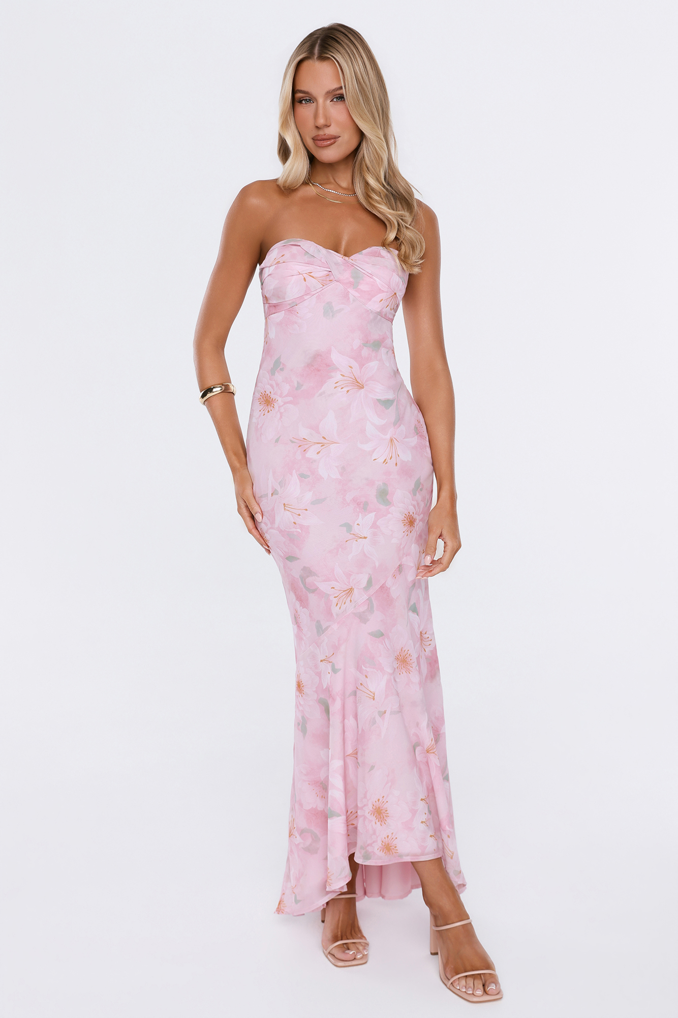 Style Stories Strapless Maxi Dress Pink