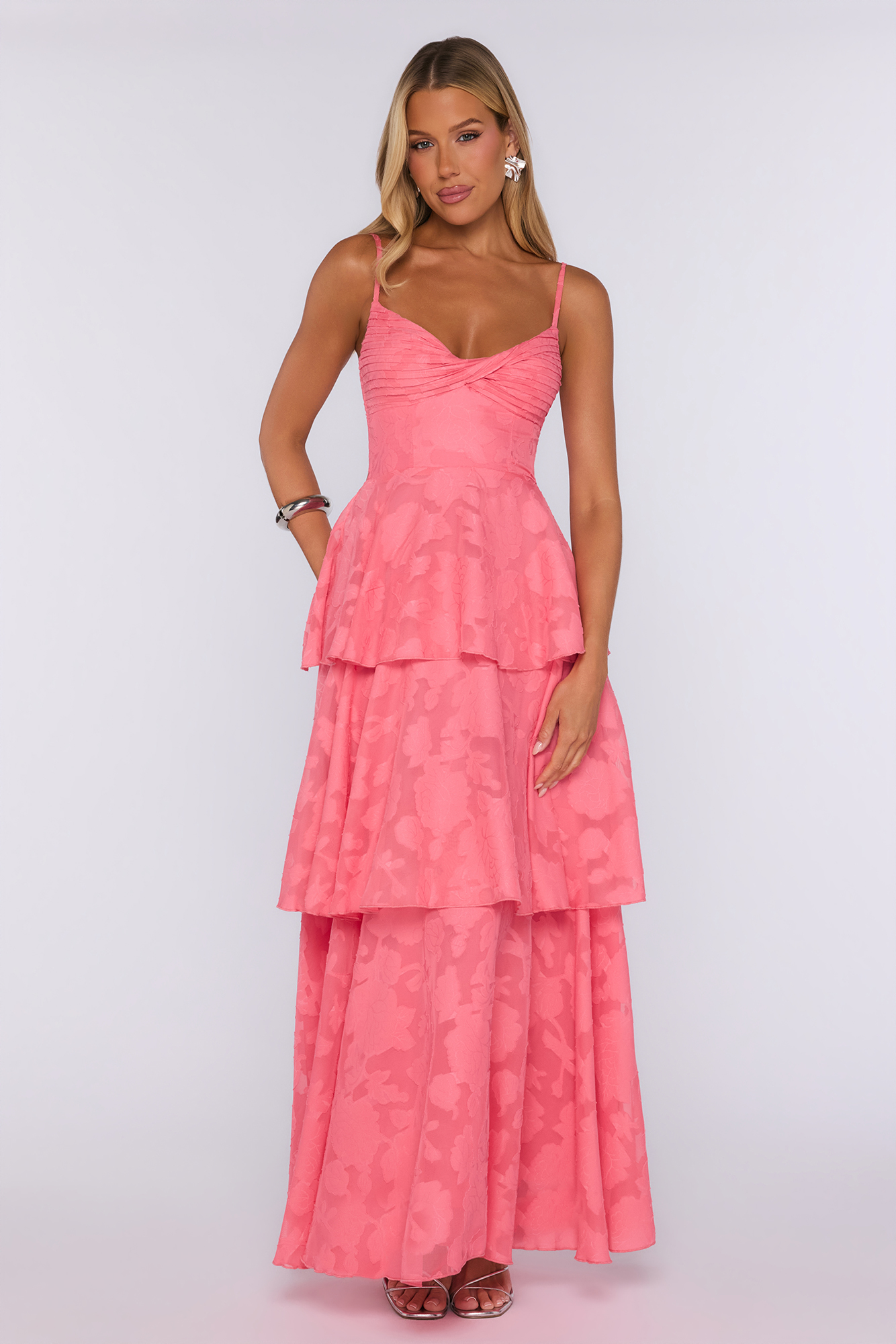 Night Parade Maxi Dress Coral