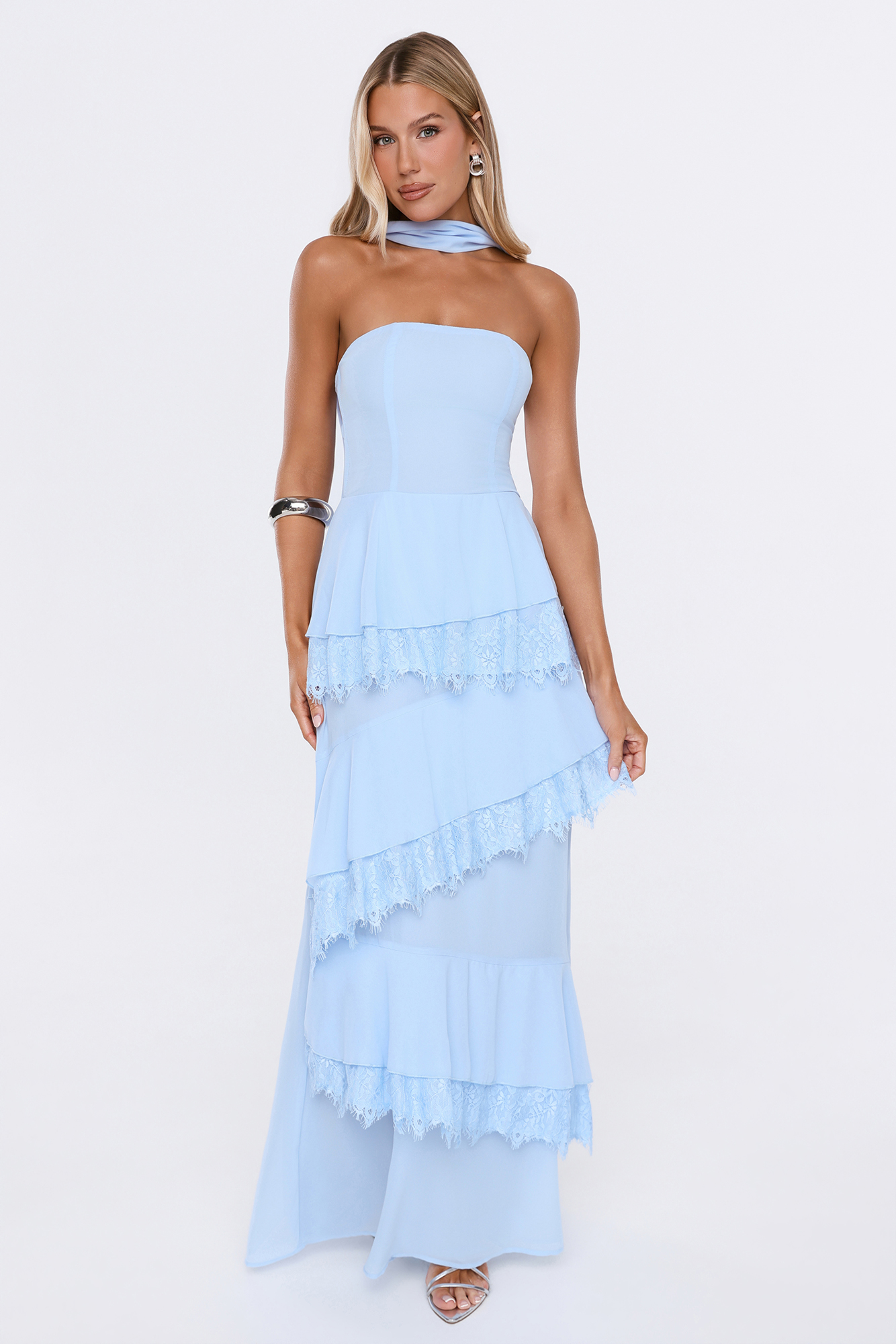 Occasion Of Style Strapless Maxi Dress Blue