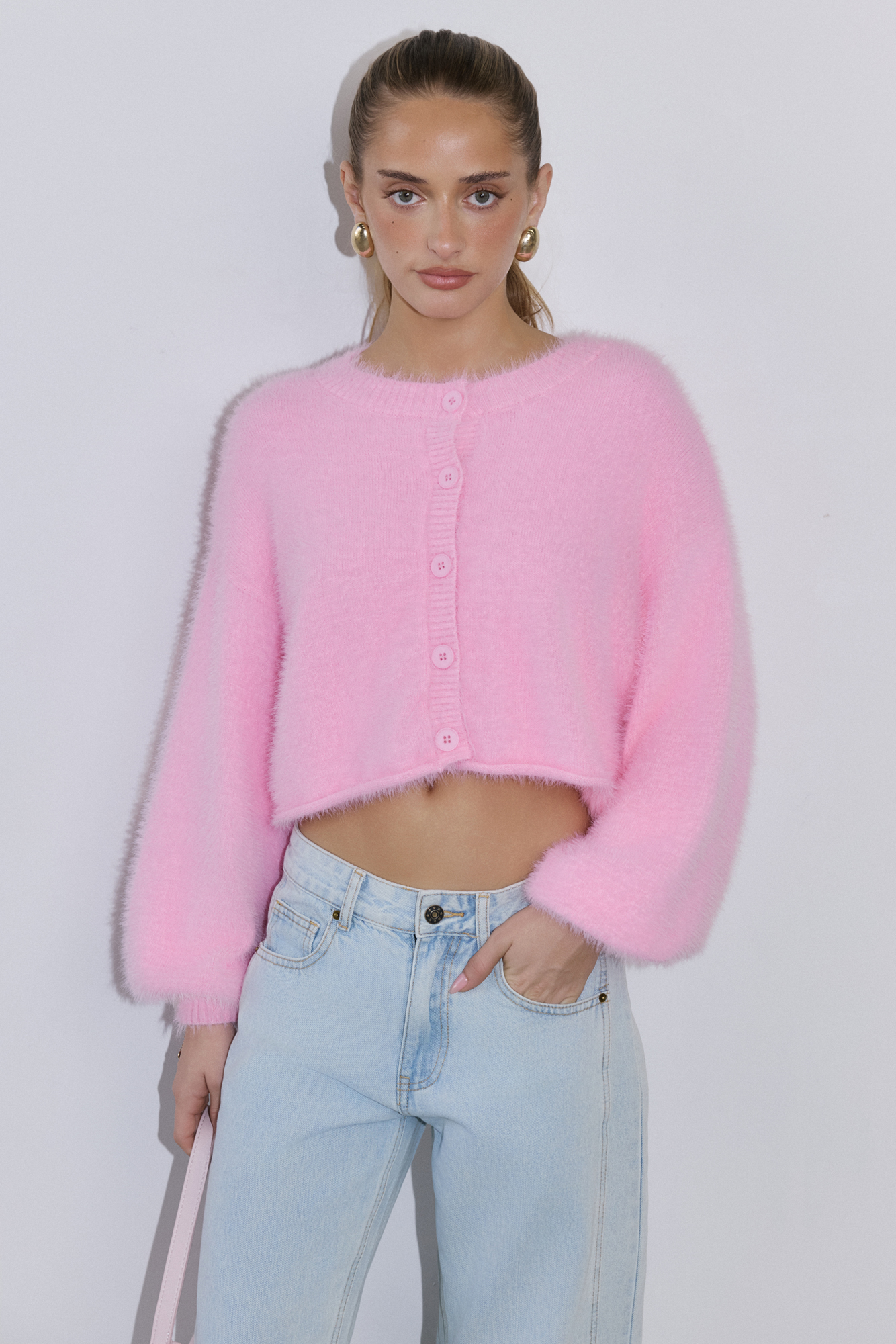Cloud Nine Fluffy Cardigan Pink