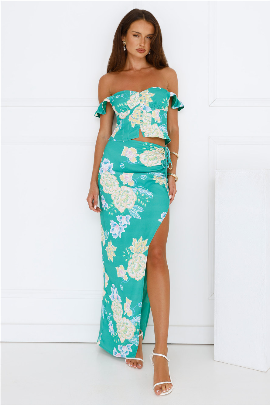 Monaco Muse Maxi Skirt Green