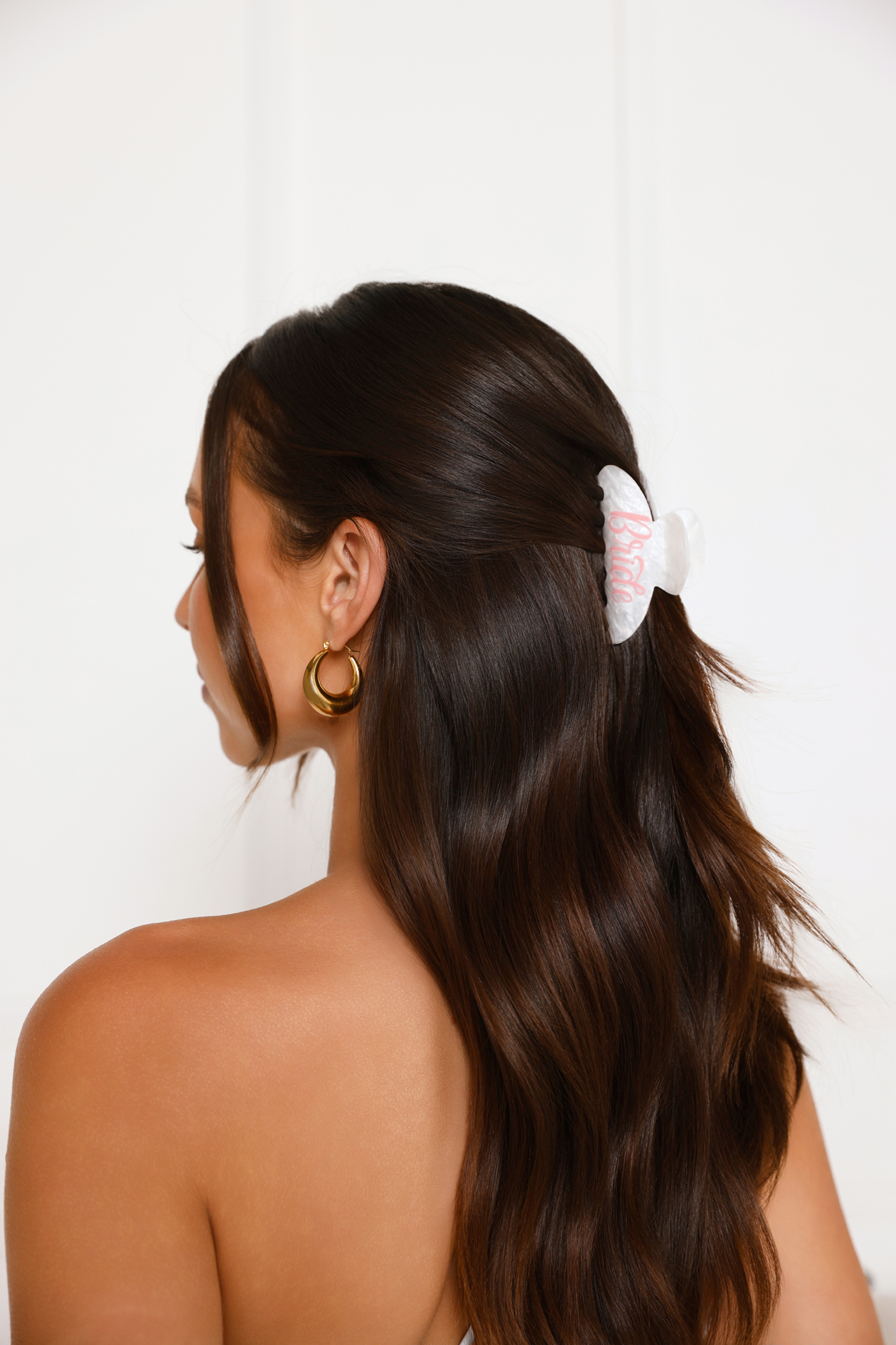 For The Bride Claw Clip White