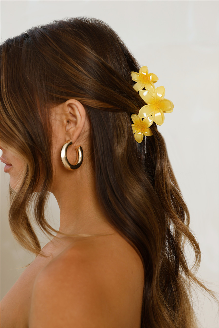 Wildflower Hold Claw Clip Yellow