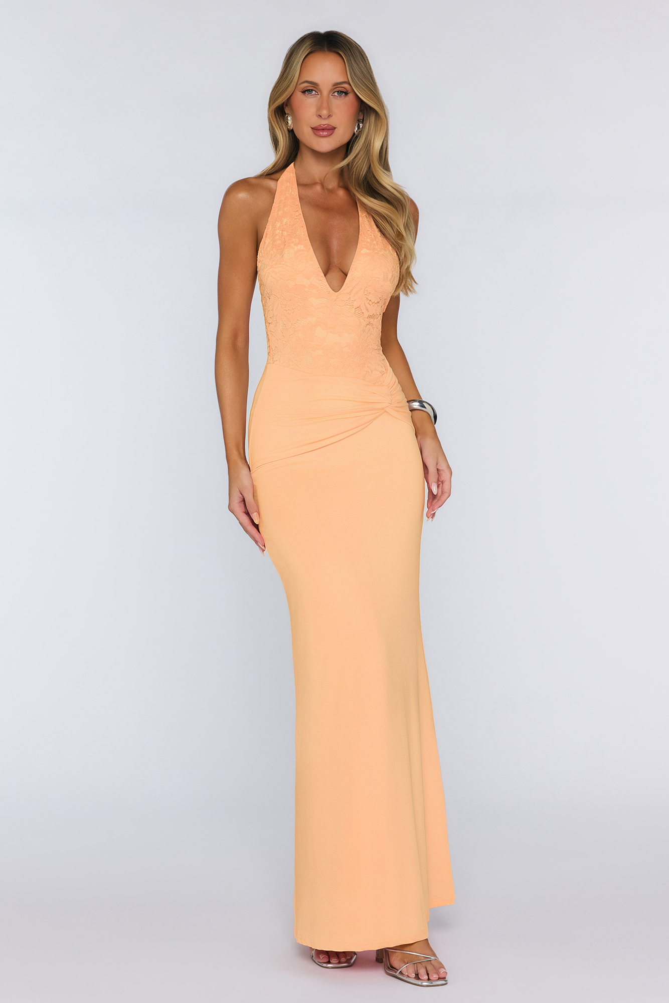 Always That Girl Halter Maxi Dress Orange
