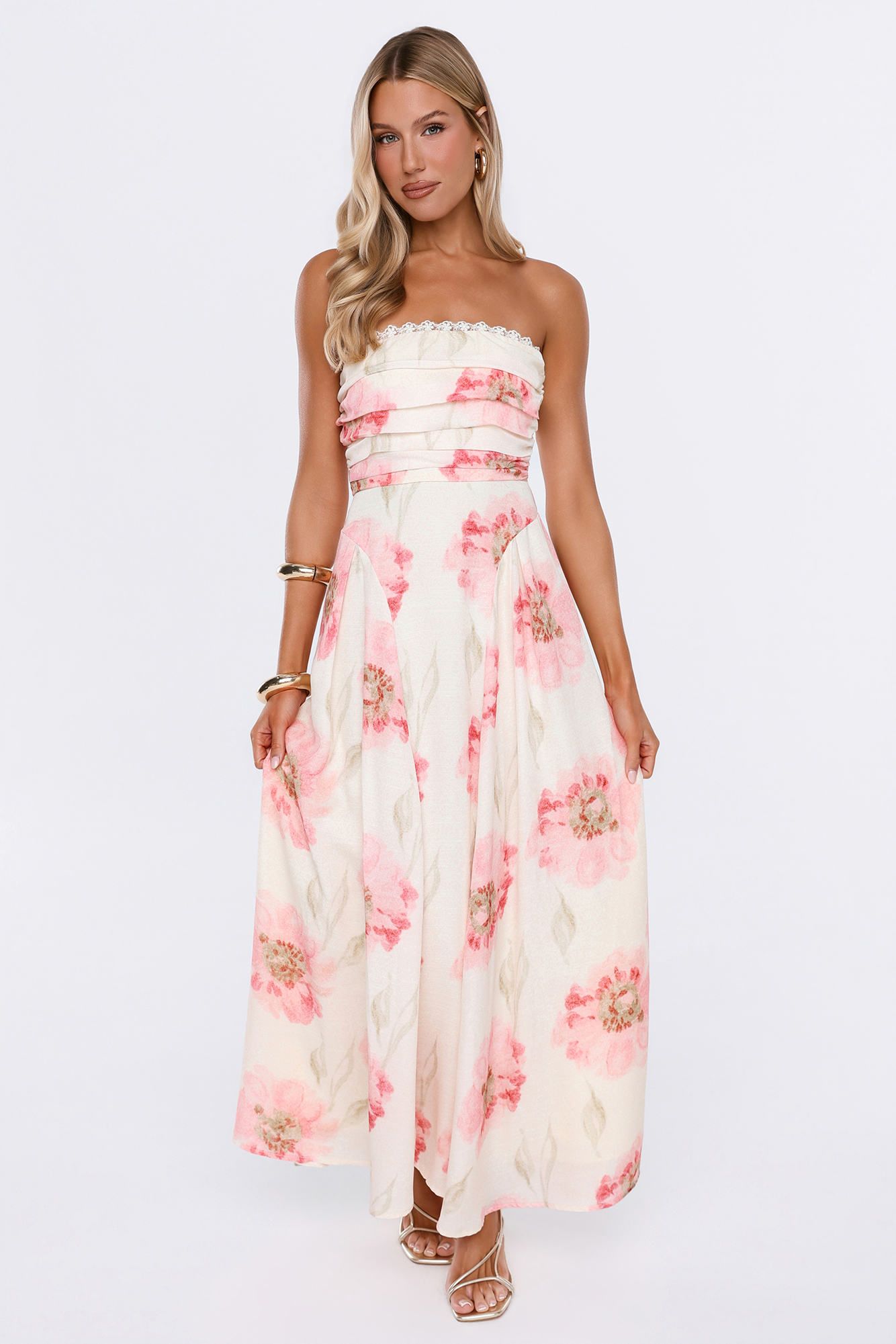You're Lovely Strapless Maxi Dress Pink