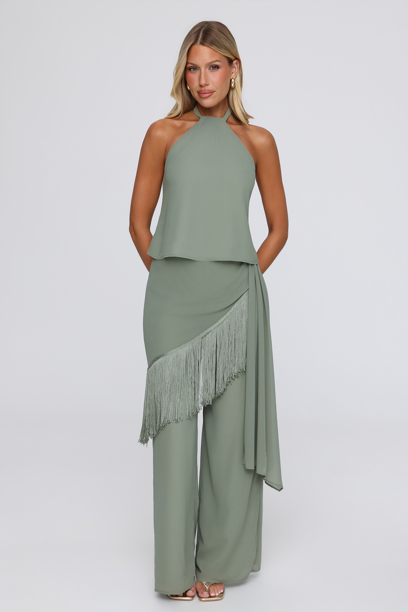 Pretty Unforgettable Fringe Pants Khaki