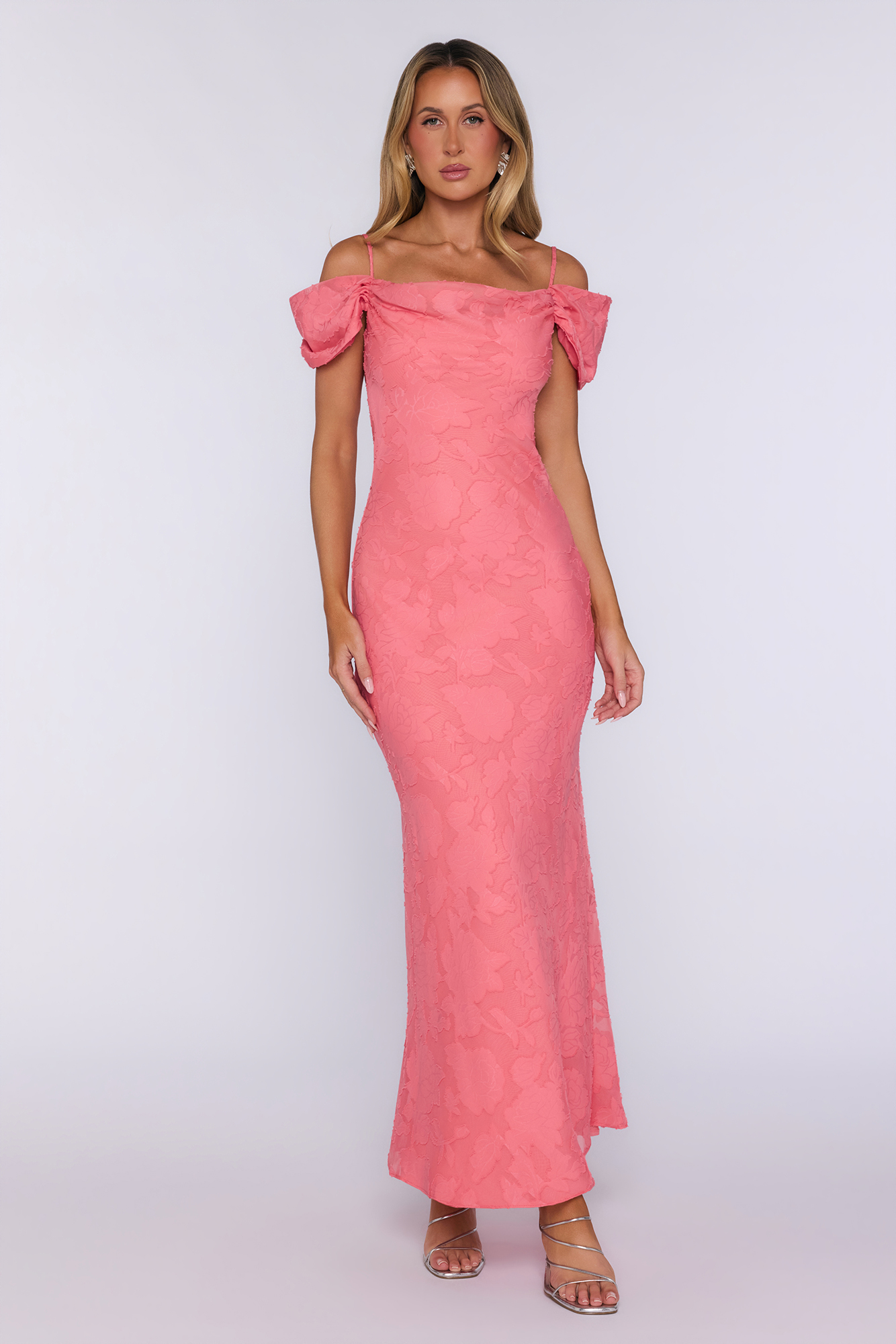Effortlessly Her Moment Maxi Dress Coral