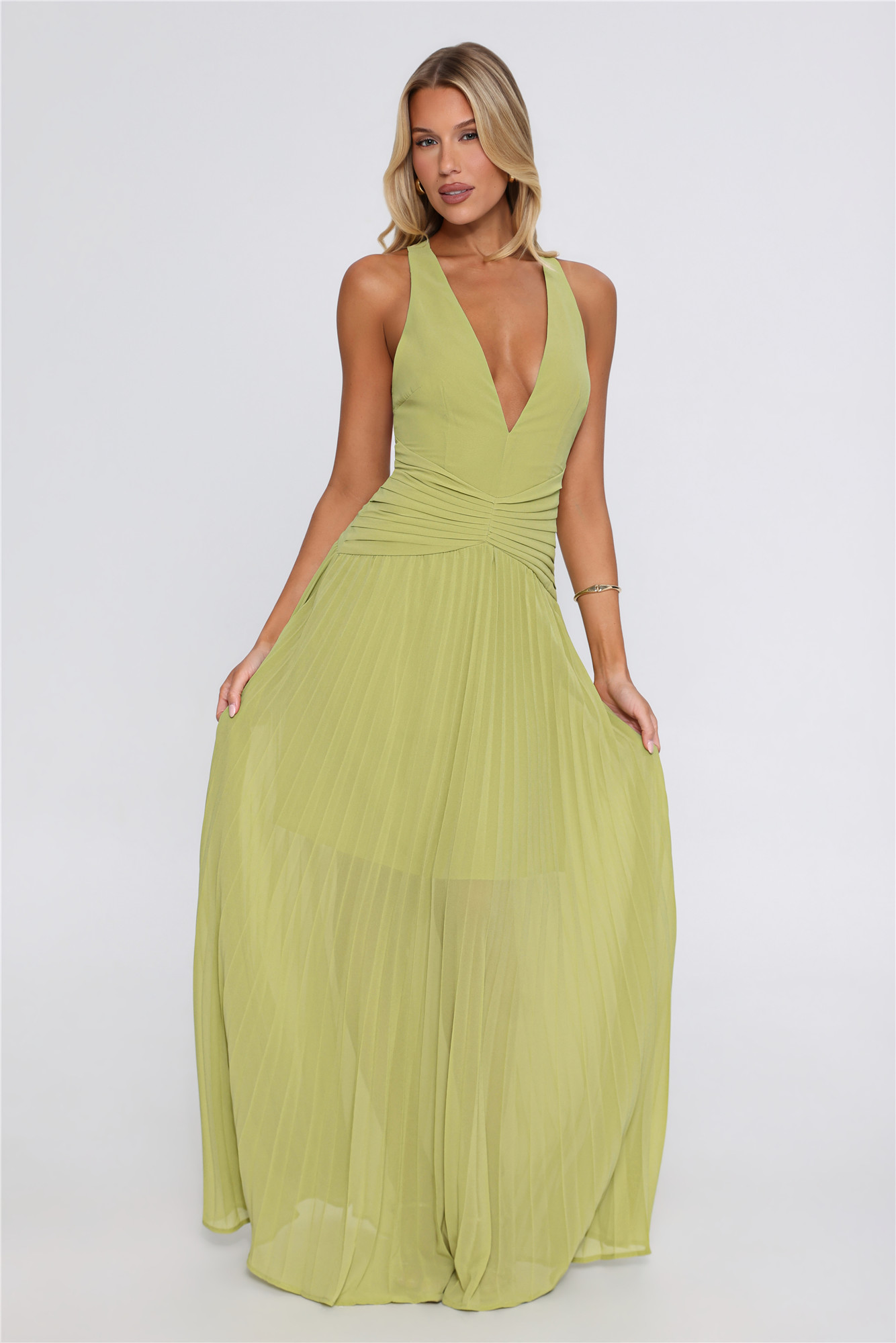 Love To Sway Maxi Dress Lime