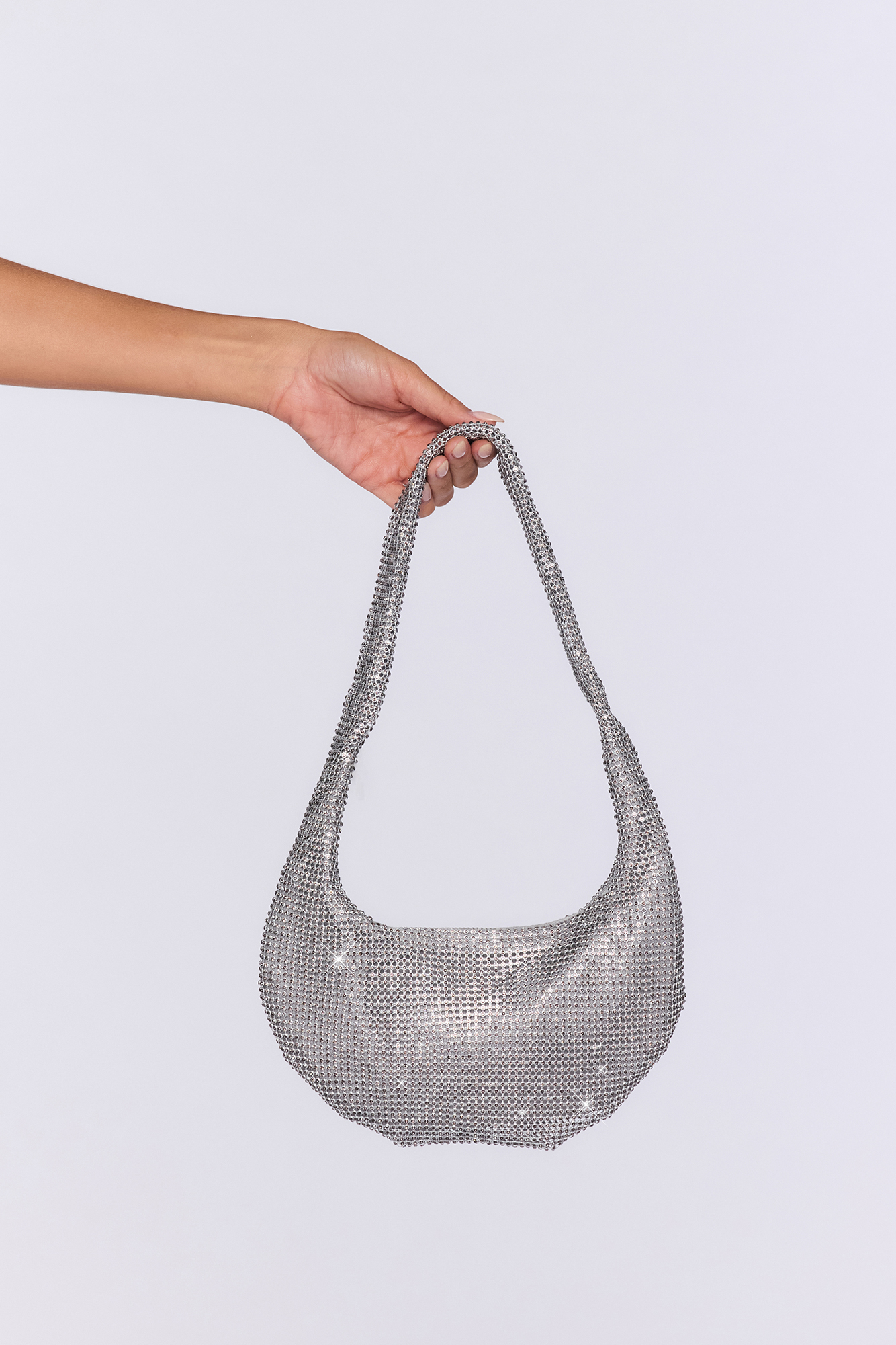 Spark Show Embellished Shoulder Bag Silver