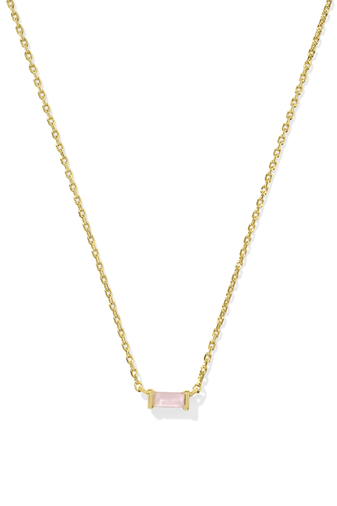 Juliette Gold Pendant Necklace Rose Quartz
