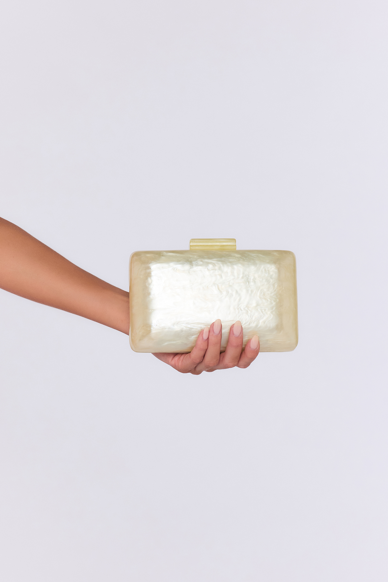Chic Radiant Marble Effect Clutch Gold