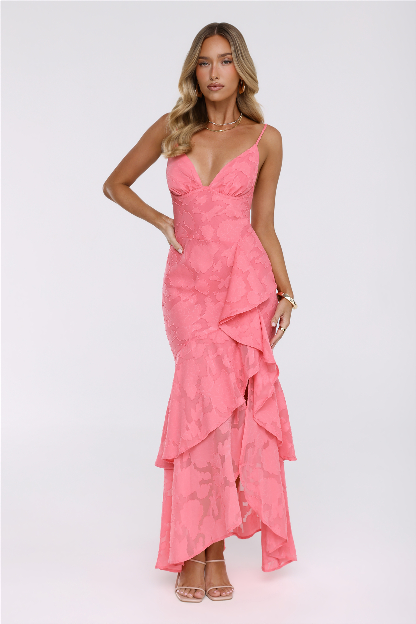 Petal Parade Maxi Dress Coral