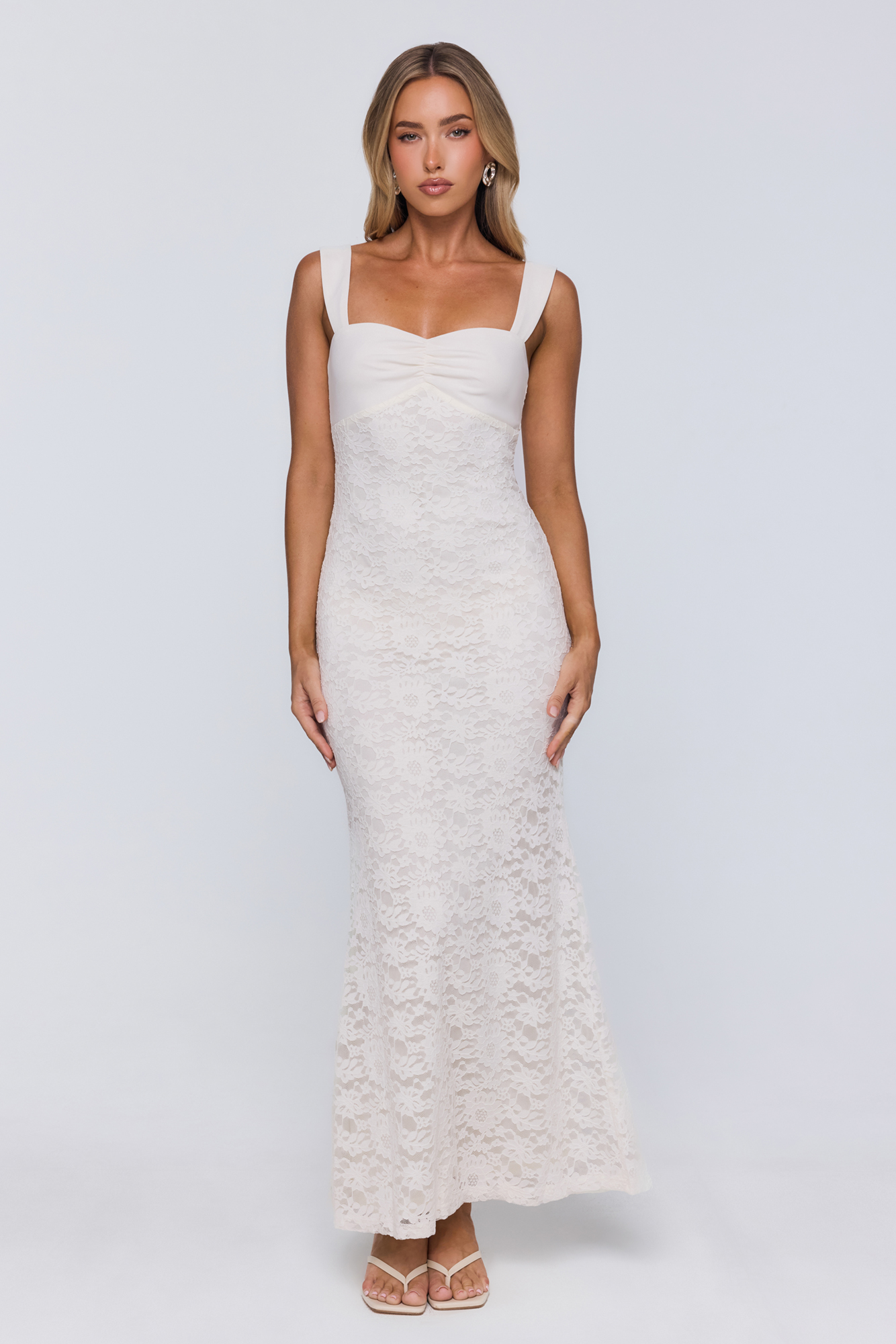 Endless Honeymoon Lace Maxi Dress Cream