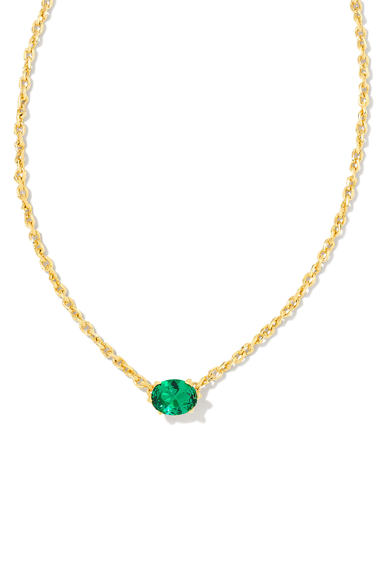 Hello Molly Cailin Pendant Necklace Gold Green Crystal