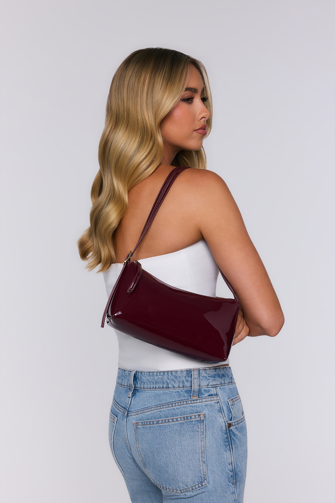 Kiah Bag Dark Cherry Patent Gold