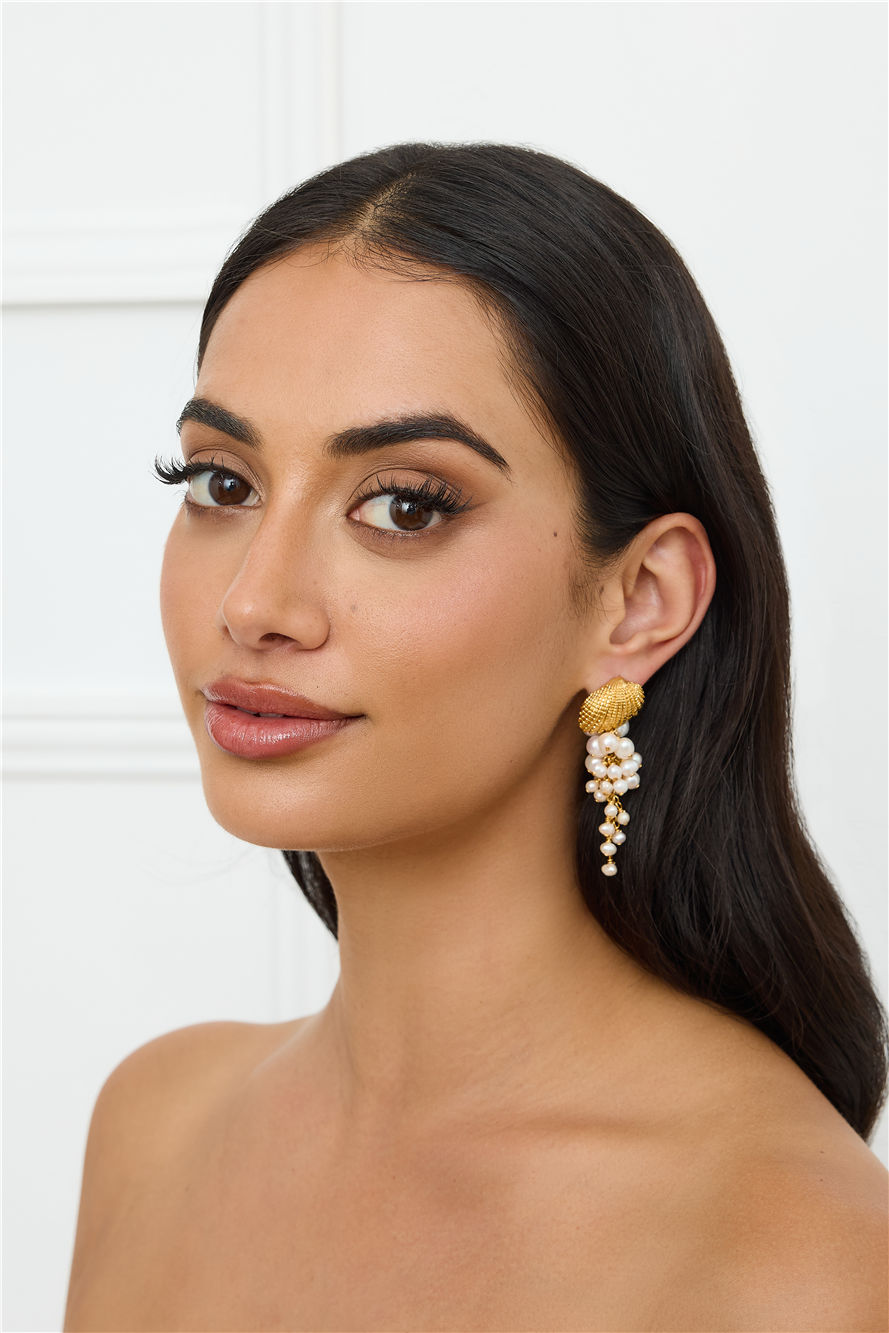 Hello Molly 18k Gold Plated Seashell Cove Earrings Gold