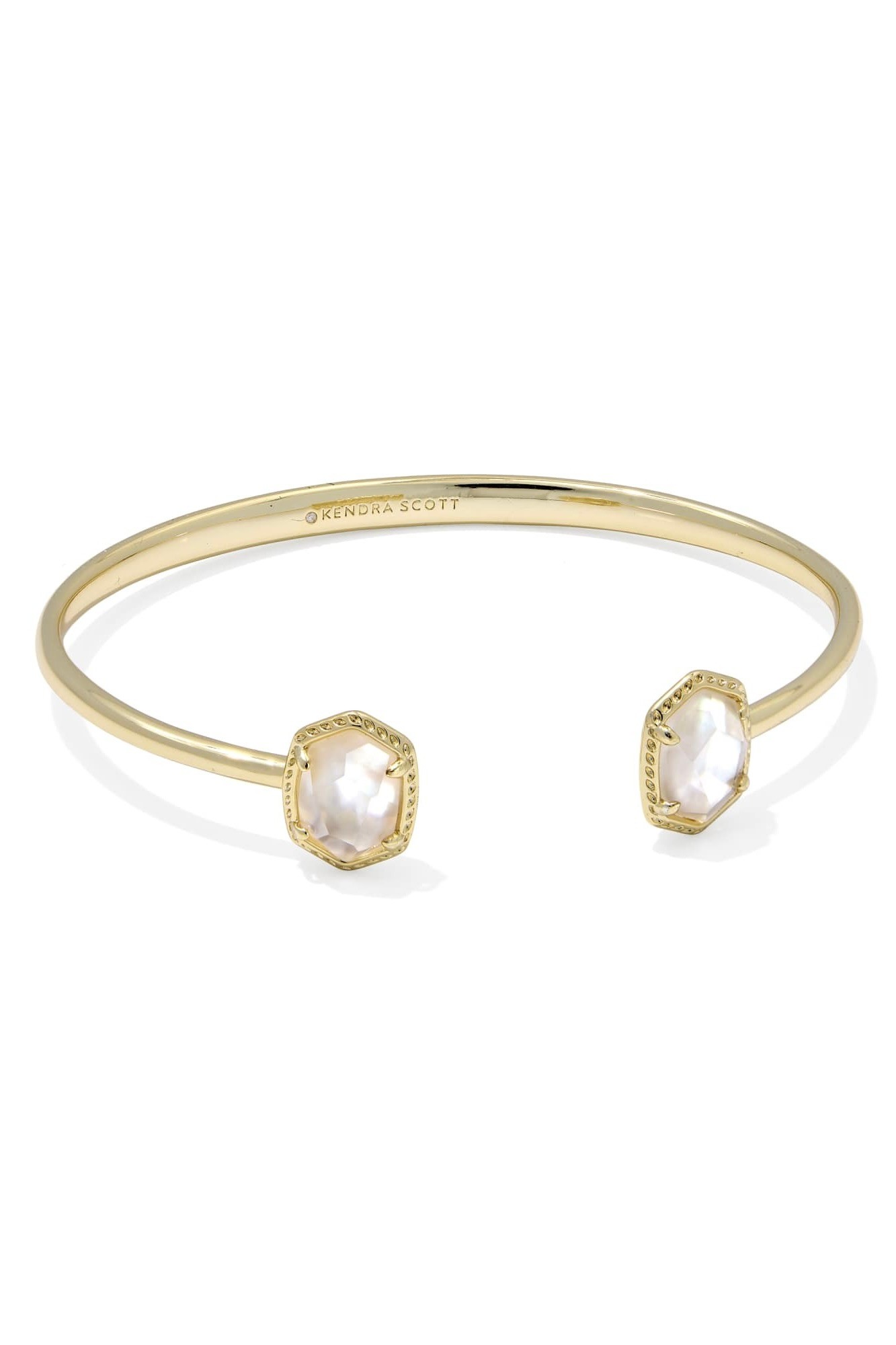 Elton Gold Cuff Bracelet Iridescent Drusy