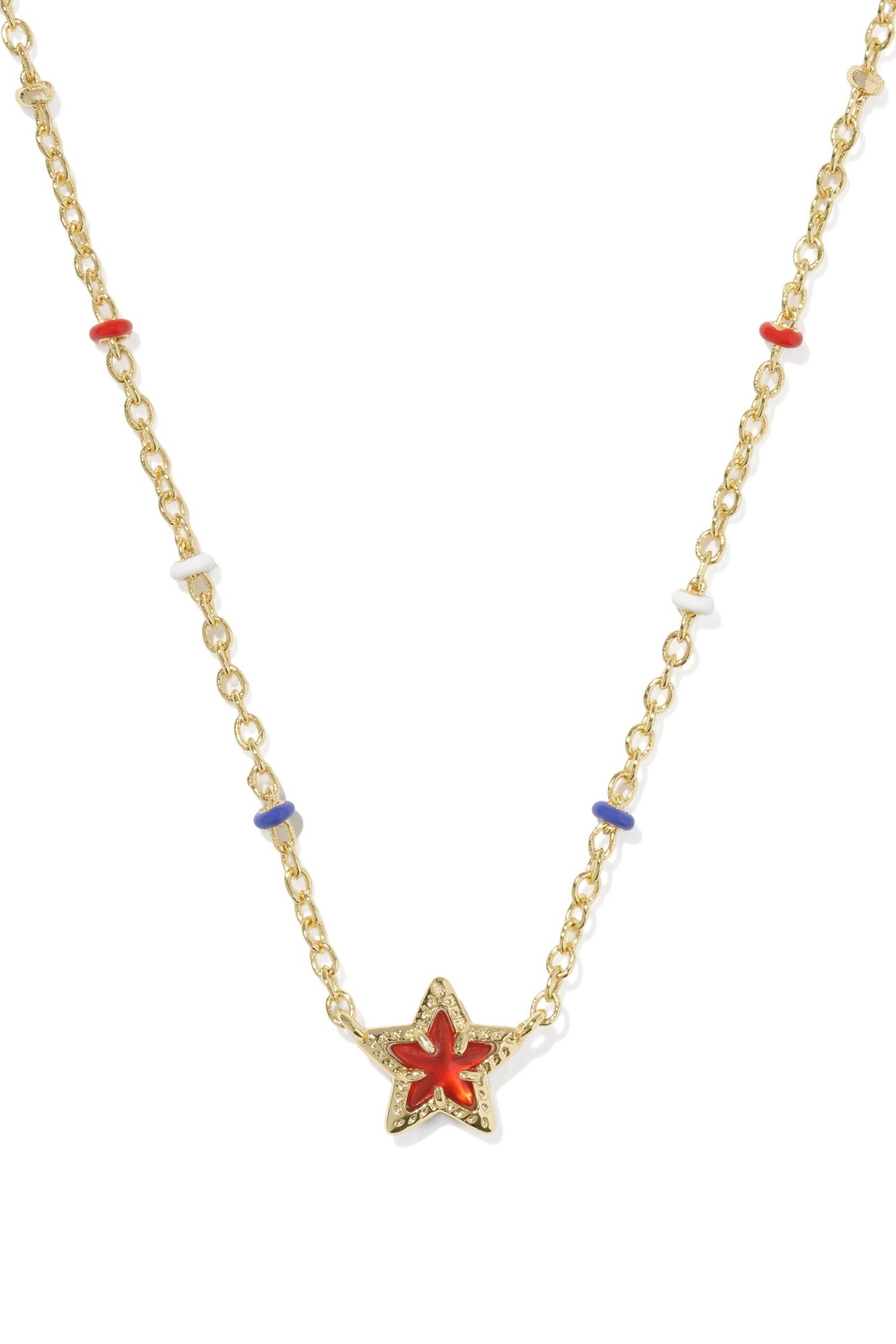 Mini Cassidy Gold Short Pendant Necklace Red Illusion