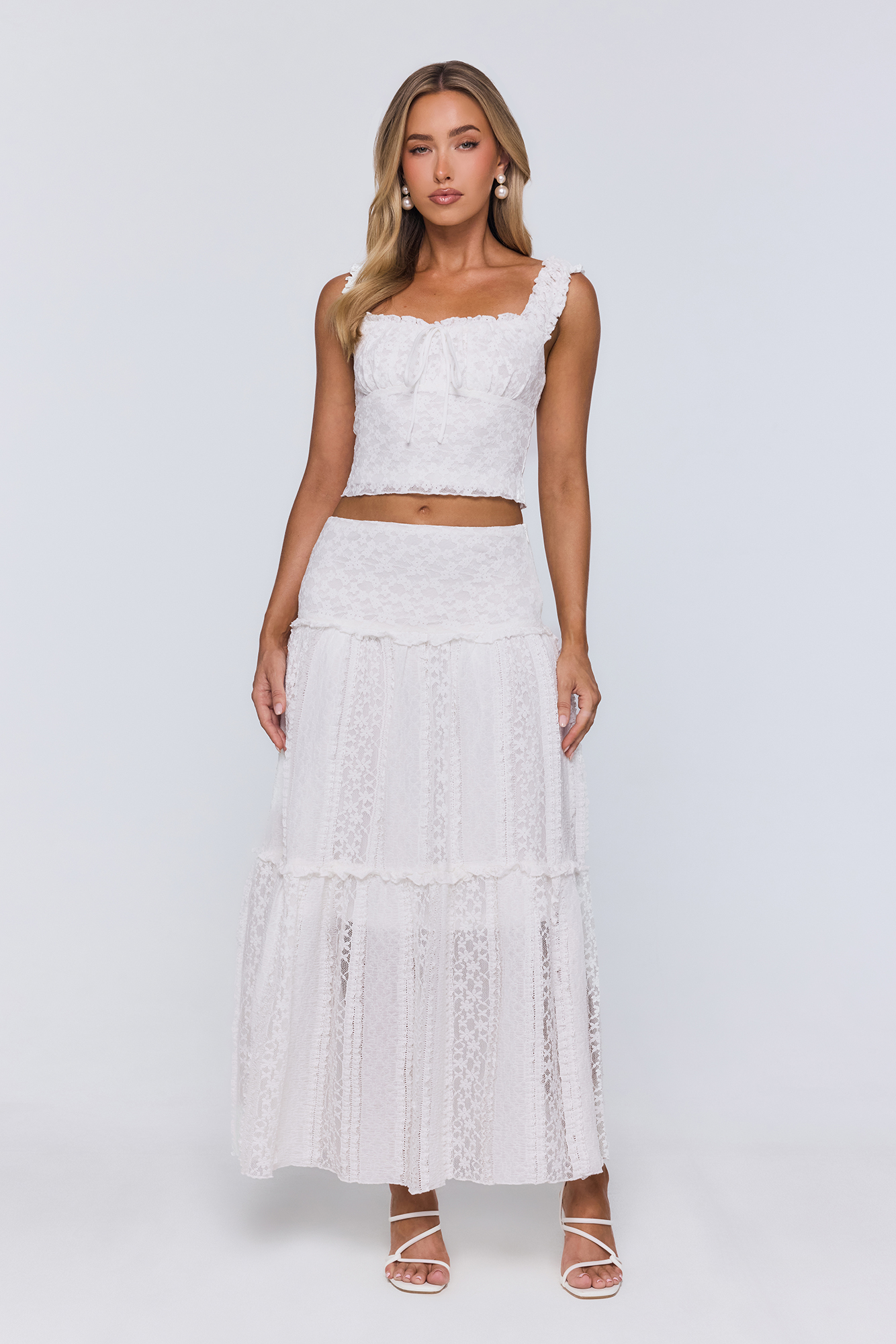 Salt Kissed Lace Set White